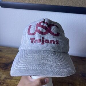 Vtg 80s SportCap Collegiate Gray USC Mens SnapBack Hat Flawed